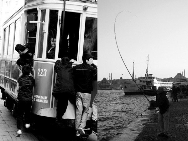 tramvay istanbul balıkçı insan