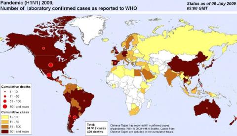 domuz gribi H1N1 haritası dünya ölümler