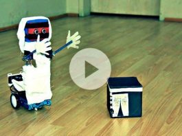 Hacı Robot ihram elbisesiyle maket Kabe'yi tavaf ediyor tübitak destekli bilim projesi