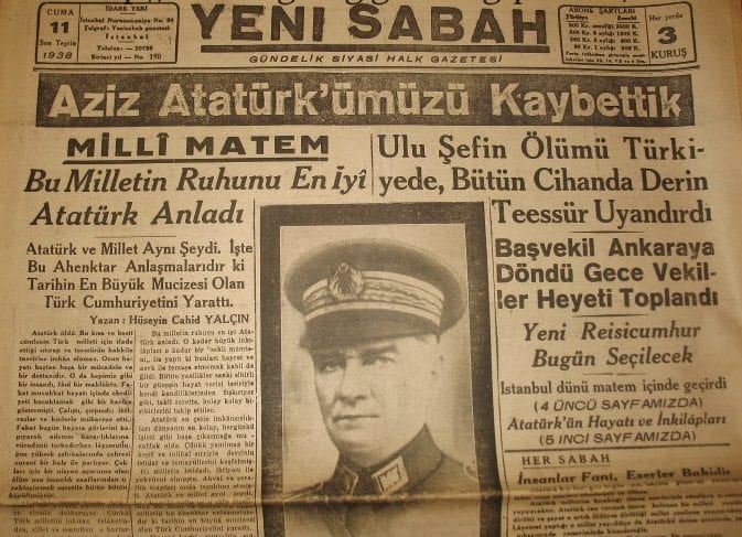 11 kasım 1938 gazete manşetleri atatürk 10 kasım