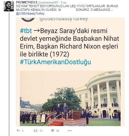 ABD Büyükelçiliği'nden ortalığı karıştıran Nihat Erim paylaşımı