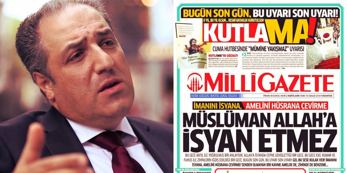ak parti milletvekili mustafa yeneroğlu milli gazete yılbaşı kutlama manşetine tepki