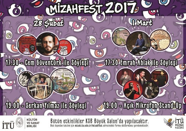 İTÜ "Mizahfest 2017"de karikatürün önemli isimleri sahne alacak