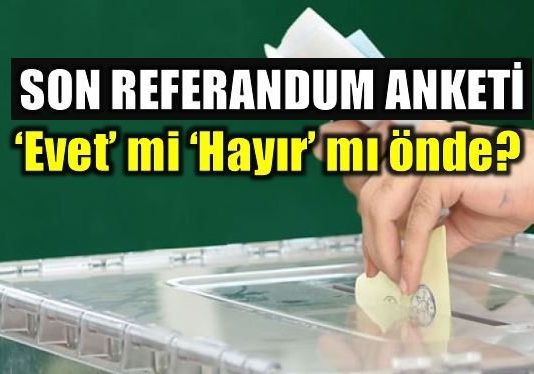 16 Nisan'da yapılacak anayasa değişikliği referandumu için son anket THEMIS'ten geldi. Evet mi Hayır mı önde? İşte son anketin sonuçları...