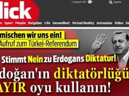 İsviçre'nin Blick gazetesi Türklere #Hayır çağrısı yaptı