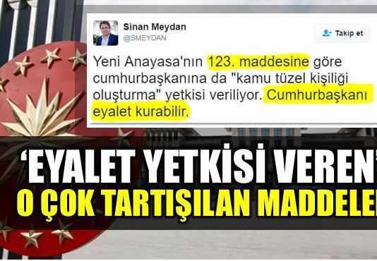Eyalet ve özerklik yetkisi veren 123, 124 ve 127. maddeler