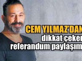Cem Yılmaz'dan dikkat çeken referandum paylaşımı