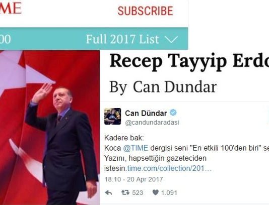TIME 100 etkili isim listesine giren Erdoğan'ı Can Dündar yazdı