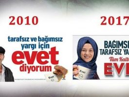 Referandum için 'Evet' afişleri ve reklamlar üzerine