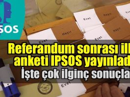 Referandum sonrası ilk anketi IPSOS yayınladı