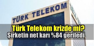 Türk Telekom'un net karı geçtiğimiz yıla göre yüzde 84 gerileyerek 65,7 milyon lira oldu. Şirket gelirleri ise yüzde 13,33 artış gösterdi.