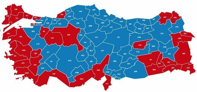 16 nisan 2017 referandum halkoylaması türkiye haritası oyların dağılımı