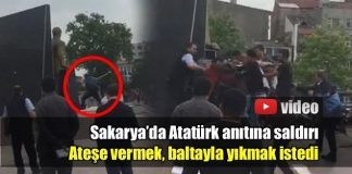 Sakarya'da Atatürk heykeline baltayla saldırı