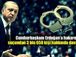 Erdoğan'a hakaret suçundan 3 bin 658 kişi hakkında dava