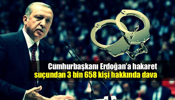 Erdoğan'a hakaret suçundan 3 bin 658 kişi hakkında dava