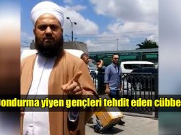 eminönü dondurma yiyen gençleri tehdit eden cübbeli