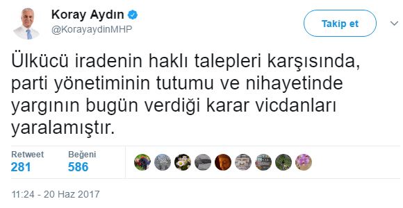 koray aydın mhp mahkeme açıklaması