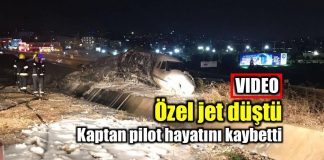 Atatürk Havalimanı özel jet düştü son görüntüler video