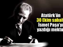 mustafa kemal Atatürk İsmet İnönü yazdığı mektup