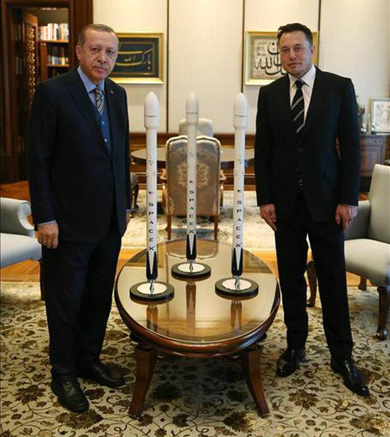 Cumhurbaşkanı Erdoğan, dünyanın en ünlü iş insanları arasında olan Elon Musk'ı kabul etti