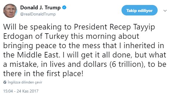Donald Trump tweet erdogan turkey