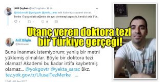Utanç veren doktora tezi bir Türkiye gerçeği! erzincan üniversitesi erzurum