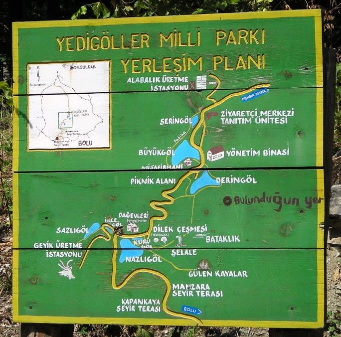 Yedigöller Milli Parkı yerleşim planı