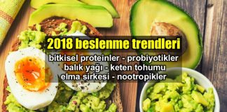 2018 beslenme trendleri: Bitkisel protein ve probiyotik