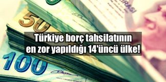 Türkiye borç tahsilatının en zor yapıldığı 14 üncü ülke euler hermes raporu