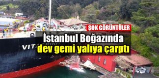 Video: İstanbul Boğazı gemi yalıya çarptı