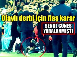 TFF olaylı Fenerbahçe Beşiktaş derbisi kararı şenol güneş