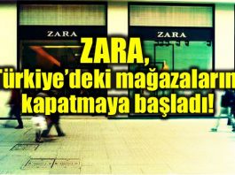ZARA Türkiye mağazalarını kapatmaya başladı