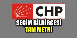 CHP'nin 24 Haziran Seçim Bildirgesi tam metni 24 haziran