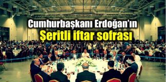 Cumhurbaşkanı Erdoğan şeritli iftar sofrası