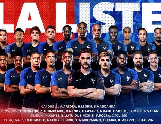 2018 dünya kupası şampiyonu olan Fransa futboludur