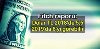 Fitch raporu: Dolar TL 2018’de 5,5; 2019’da 6’yı görebilir! Fitch raporu: Dolar TL 2018 5,5; 2019 6 lira görebilir