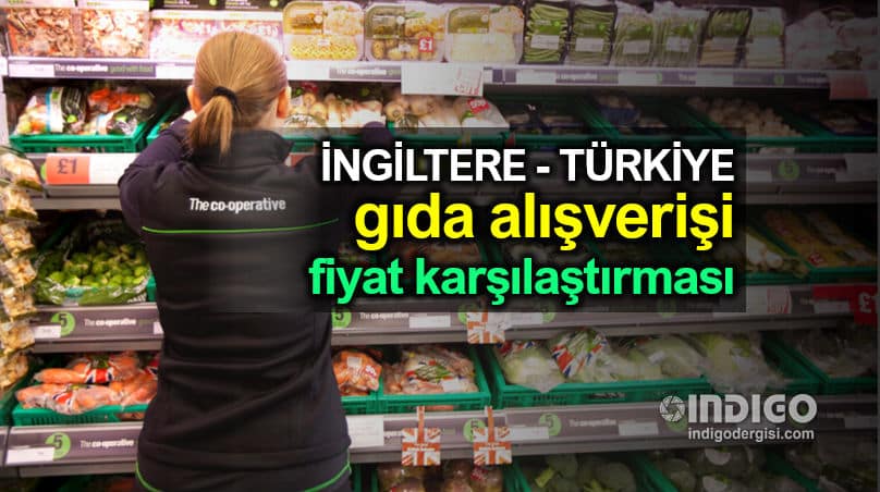 İngiltere ile Türkiye gıda alışverişi fiyat karşılaştırması