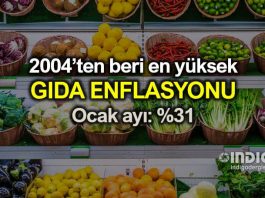Ocak 2019 gıda enflasyonu yüzde 31 arttı