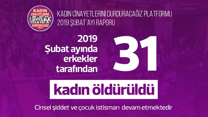 şubat 2019 kadın cinayetleri türkiye