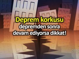 Deprem korkusu depremden sonra devam ediyorsa dikkat!