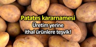 Patates kararnamesi: Üretim yerine ithal ürünlere teşvik!