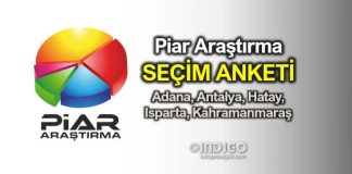 Piar seçim anketi: Adana, Antalya, Hatay, Isparta, Kahramanmaraş