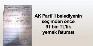 AK Parti tokat erbaa belediyesi seçimden önce 91 bin TL yemek faturası