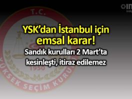 yüksek seçim kurulu YSK Bursa mustafakemalpaşa kararı, İstanbul için emsal niteliğinde!
