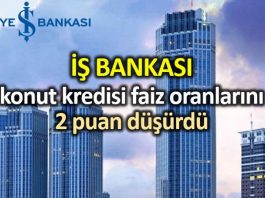 İş Bankası, konut kredisi faiz oranları 120 ay vade için 1,17'ye indirildi