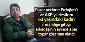 Pazarda AKP’yi eleştiren 63 yaşındaki Dürdane Özselgin gözaltına alındı Pazarda AKP erdoğan eleştiren 63 yaşındaki Durdane Özselgin gözaltına alındı