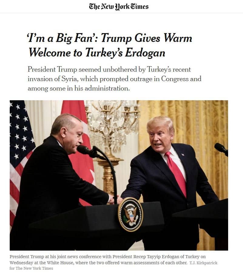 erdoğan trump new york times nyt I'm a big fan