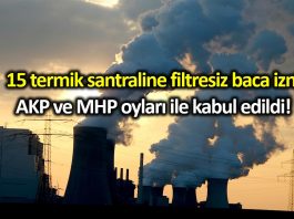 Termik santrallere filtresiz çalışma izni AKP ve MHP oylarıyla kabul edildi