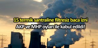 Termik santrallere filtresiz çalışma izni AKP ve MHP oylarıyla kabul edildi