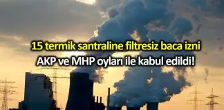 Termik santrallere filtresiz çalışma izni AKP ve MHP oylarıyla kabul edildi Termik santrallere filtresiz çalışma izni AKP ve MHP oylarıyla kabul edildi